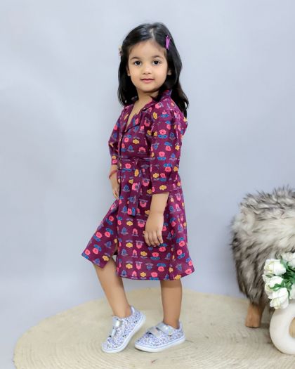 Rosy Floral printed Stylish frock set