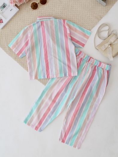 Pure cotton Striped 2piece cord set- Striped color