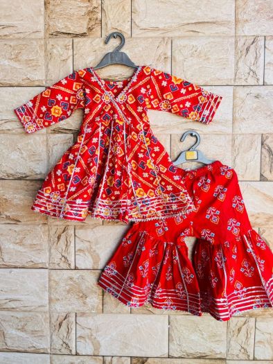 Pure cotton Girls Peplum Kurta sharara and Twinning Boys Kurta Pajama with waistcoat