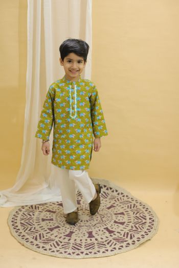 Boys Festive wear kurta pajama-green