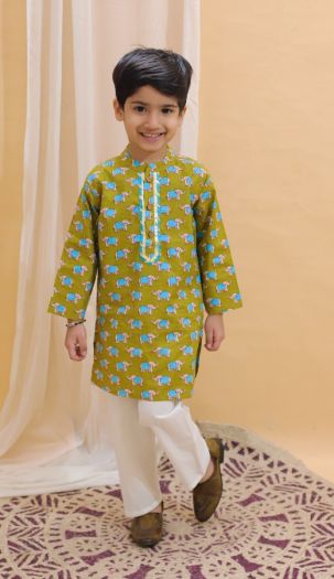 Boys Festive wear kurta pajama-green