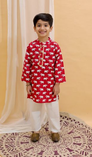 Boys Festive wear kurta pajama-red