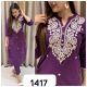 Cotton High Neck Machine Embroidery Kurti Pant Set