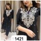 Cotton High Neck Machine Embroidery Kurti Pant Set